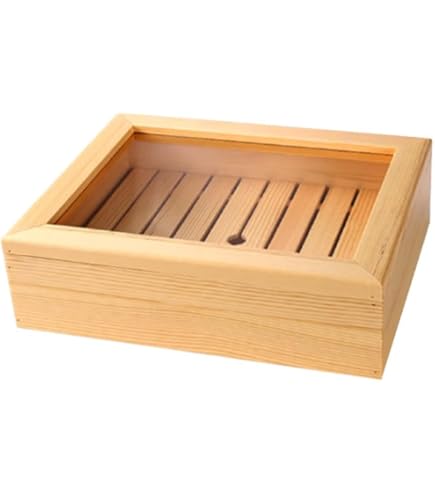 Amazon.co.jp: 木製刺身箱 蓋付き 魚箱 刺身箱 刺身箱 皿 前面